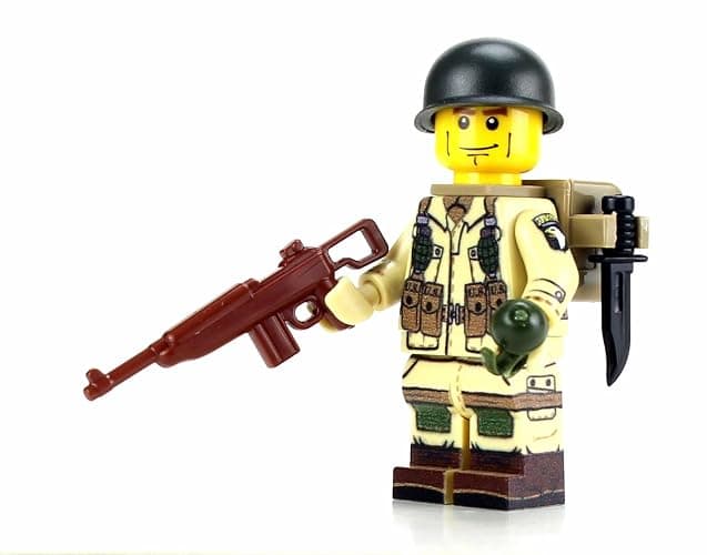 Battle Brick 1.6 Inches Tall US Army WW2 101st Airborne Paratrooper 1.5 Inches Tall Custom Minifigure | Genuine Military Minifig | Packaged in The USA | Great Gift for Ages 8+ to AFOL - Image 1