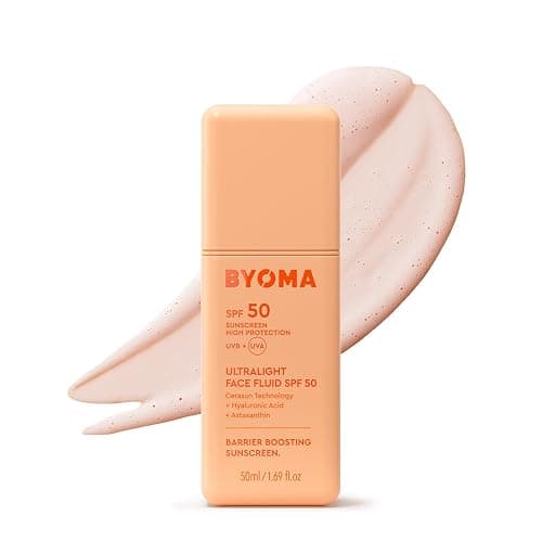 BYOMA SPF 50 Face Fluid - Ultra-Lightweight Facial Sunscreen for All Skin Tones - Luminous Glow, No White Cast - SPF Moisturizer Strengthens Skin Barrier - 1.69 fl.oz - Image 1