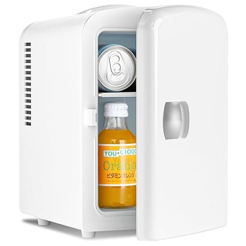 Antarctic Star Compact Refrigerator, Portable Mini Fridge, Skin Care 4L Capacity/6 Cans, for Bedroom, Car, Office & Dorm, Small Cooler for Cosmetics, Beverage and Food, White - White - Image 1
