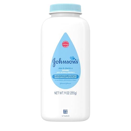 Johnson's Naturally Derived Cornstarch Baby Powder, Aloe & Vitamin E for Delicate Skin, Hypoallergenic, Free of Talc, Parabens, Phthalates & Dyes, Silky for Gentle Baby Skin Care, 9 oz - Image 1