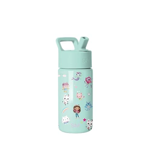 Simple Modern Gabby's Dollhouse Kids Water Bottle with Straw Lid | 14oz Insulated Stainless Steel Kids Tumbler & Spill Proof Toddler Cup for School, Girls, Boys | Summit | Gabby's Friends - Image 1