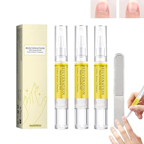 Rejuvenation Nail Growth Oil with Nail File, 3 PCS Nail Oil Pen for Growth And Strength Nails Repair - Image 1