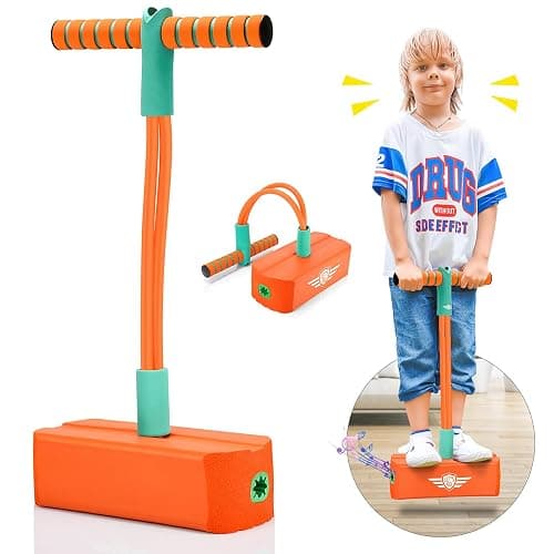 Toyzey Gifts for Boys Girls 3-12 Year Old,Indoor Toys for Kids Toys for 4-12 Year Old Toys for Age 5 6 7 Kids Christmas Toy 4-12 Year old Kids Pogo Jumper Stick Easter Gifts Orange - Image 1