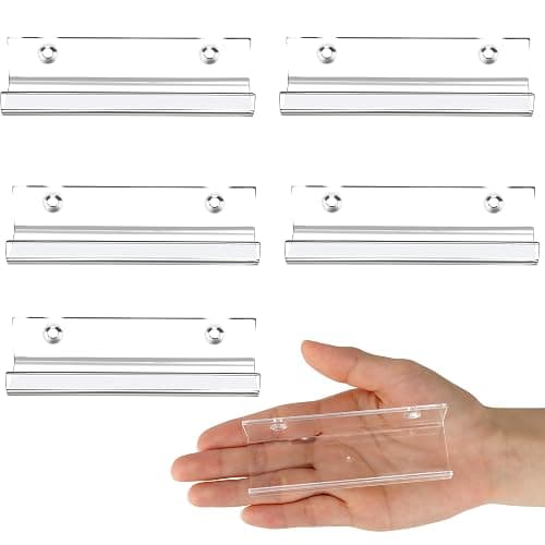 Jansburg 6 Pack Clear Vinyl Record Shelf Wall Mount Acrylic Album Display Holder Storage Hanger CD Floating Shelf for Home Office, 4 Inch - Image 1