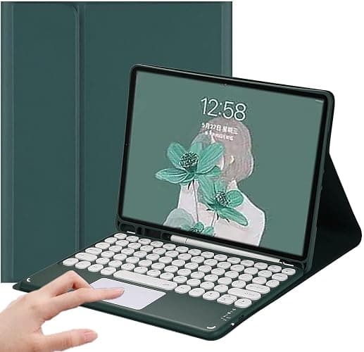 PboyiqiS Keyboard Case for iPad Pro 13 Inch (M5 2025/M4 2024), Slim Touchpad Detachable Bluetooth Keyboard Cover with Pencil Holder, Teal - Image 1