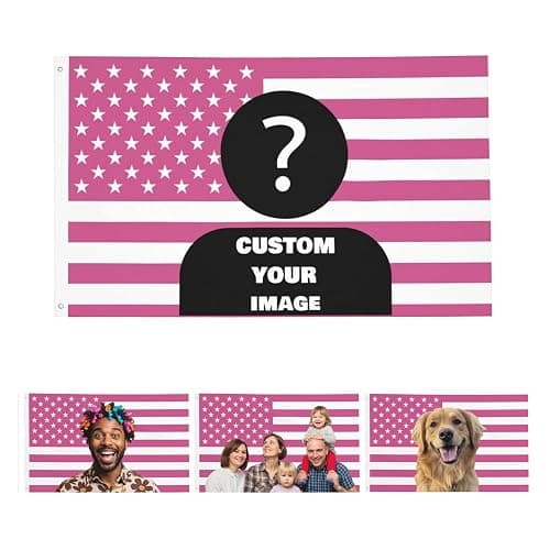 Nxwdwqa Custom Pink America Flag 3X5 Ft Personalized Flags Design Your Image Funny Tapestry Poster For Decorate Clubs Concerts Bars University Dormitories Living Rooms Bedrooms - Image 1