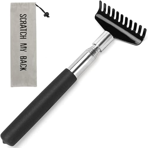 Flanker-L Oversized Portable Extendable Back Scratcher, Upgraded Metal Stainless Steel Telescoping Back Scratcher Tool with Canvas Carrying Bag - Image 1