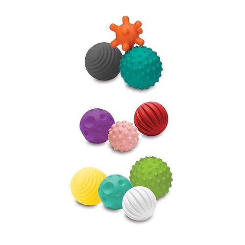 Infantino Textured Multi Ball Set - Toy for Sensory Exploration and Engagement for Ages 6 Months and up, 10 Piece Set - Image 1