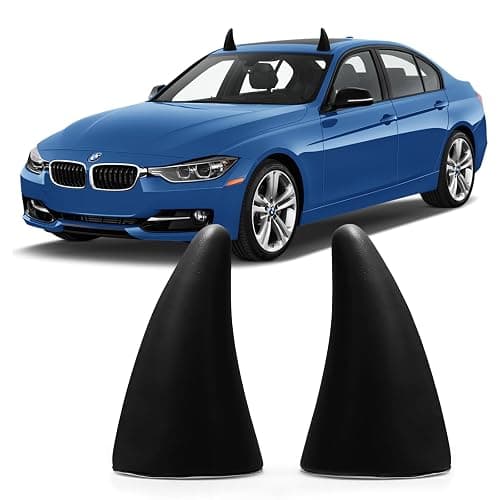 YGMONER Car 3D Devil Horns Sticker (Easy to Find Car in The Parking Lot) Halloween Car Roof Decor Elasticity Foam Bull Horns (Classic Black) - Image 1