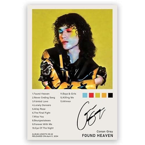 RXlinquial Found Heaven Albums Poster Conans% Posters Music Canvas Wall Photo Print Art Home Decor Wall Art Fan Gift-12x18in- Unframed, style-19 - Image 1
