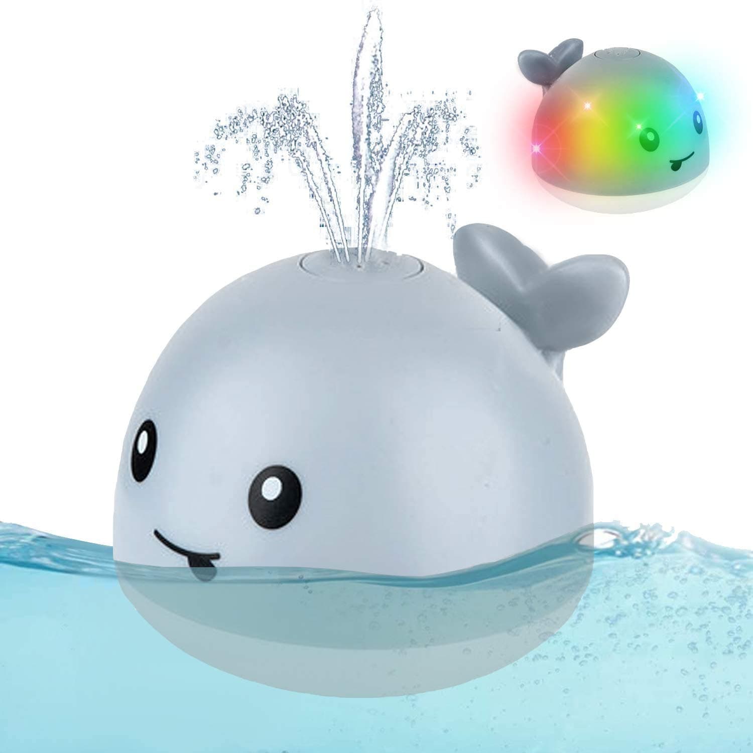Whale Automatic Water Spray Bath Toy With LED Lights - Induction Sprinkler for Bathtub, Swimming Pool, Bathroom (Boys, Girls) - Image 1