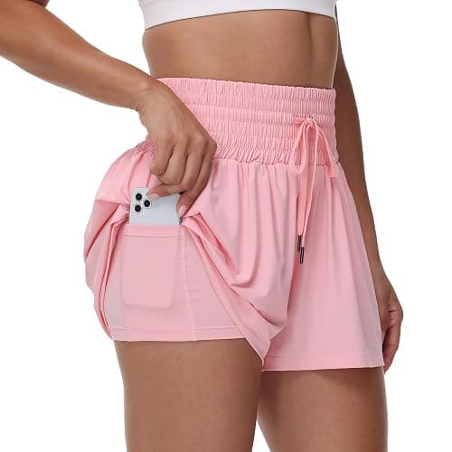 Blaosn Flowy Athletic Shorts for Women Gym Workout Running Short Pants High Waist Skort with Pocket Casual Summer Clothes - Image 1