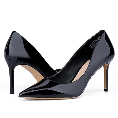 JENN ARDOR Women's Comfortable Stiletto Pumps 3 inch Elegant Gorgeous Closed Pointed Toe Slip On Solid High Heels for Ladies Wedding Dress Shoes - Image 1