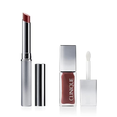 Clinique Black Honey, Pink, and Nude Honey Almost Lipstick Tinted Lip Balm and Pop Lip + Cheek Tinted Oil Set | Sheer + Lightweight Lipstick | Oil Conditions Lips + Gives Cheeks a Natural, Dewy Flush - Image 1