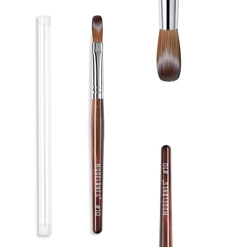 Modelones Kolinsky Sable Acrylic Nail Art Brush Red Wood Pen Nail Brushes for Extension 3D Carving Designs Professional Manicure Tool (10#) - Image 1