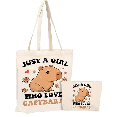 jeilink Cute Butterfly Capybara Dragon Gifts Makeup Bag Tote Bag for Women Girls Birthday Shopping Office Travel Christmas - Image 1