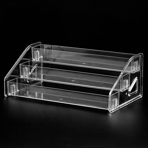 SUTOKAKA 3-Tier Acrylic Nail Polish Organizer Stand for Perfume & Cosmetic | Clear storage rack, multi-purpose holder for makeup, paint bottles & essential oils, for home, nail salon, or art studio - Image 1