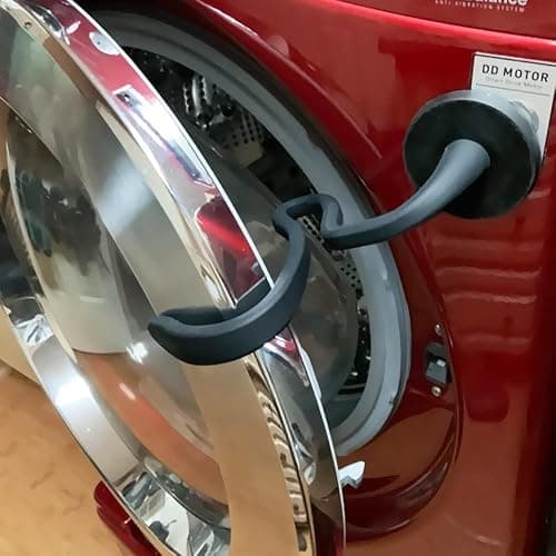 Front Load Washer Door Prop, Removable Flexible Washer Door Stopper, Magnetic Washing Machine Door Holder with 66mm Magnet Base, Keep Washer Door Open to Prevent Odors (Black) - Image 1