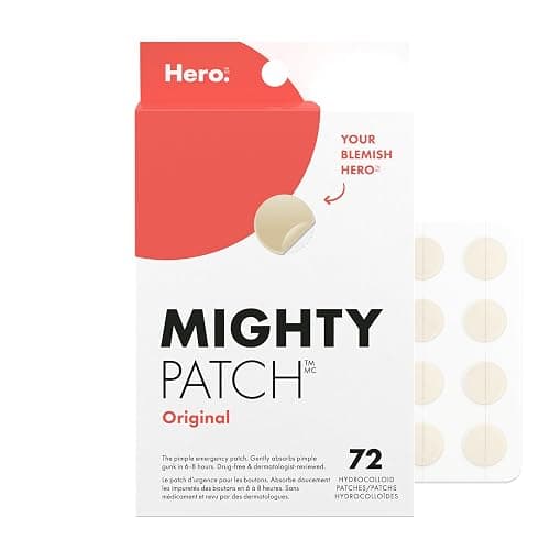 Hero Cosmetics Mighty Patch Original – Hydrocolloid Patch for Pimples, Overnight Acne Blemish & Zit Stickers for Sensitive Skin, (72 Count) - Image 1