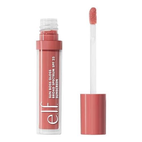 e.l.f. Sun Boss Gloss SPF 25, Pigmented Lip Gloss For A High-Shine Finish, Moisturising and Conditioning Formula, Vegan and Cruelty-Free, Pink-Me Girl - Image 1