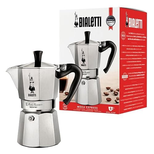 Bialetti - Moka Express: Iconic Stovetop Espresso Maker, Makes Real Italian Coffee, Moka Pot 9 Cups (14 Oz - 420 Ml), Aluminium, Silver - Image 1
