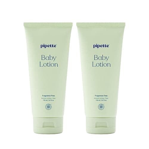 Pipette Baby Lotion, Fragrance Free, 5.7 fl oz (Pack of 2), Unscented Baby Lotion for Newborn, Sensitive Skin, and Kids, Non-Toxic and Hypoallergenic, Made with Ceramides - Image 1
