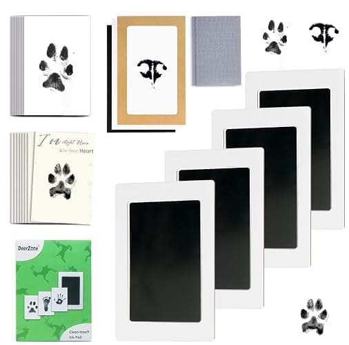 DeerZone Inkless Paw Print Kit,Dog Paw Print Kit,Dog Nose Print Kit,Clean Touch Ink Pads and Imprint Cards,Pet Paw Print Impression Kit for Dogs Cats Footprint Keepsake - Image 1