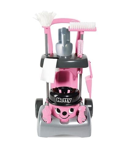 Casdon Henry & Hetty Toys - Hetty Deluxe Cleaning Trolley - Pink Hetty-Inspired Toy Playset with Working Hand Vacuum - Kids Cleaning Trolley Set with Accessories - For Children Aged 3+ - Image 1