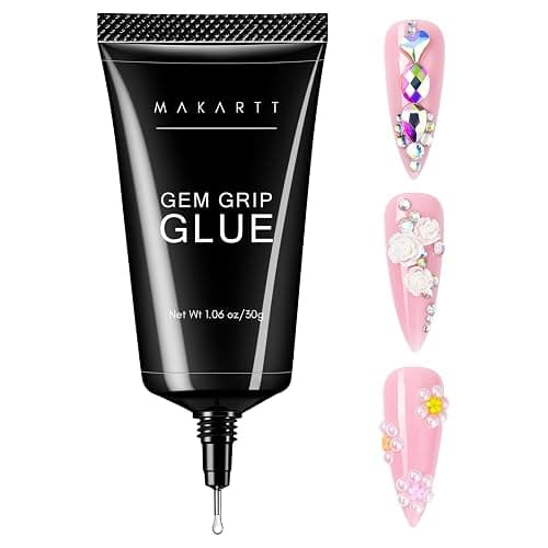 Makartt No Wipe Rhinestone Glue for Nails, 30G Super Strong Nail Charm Glue Bling Gel for 3D Decorations Nail Art Gems Jewelry Diamond for Nail Techs Supplies Beginners, Nail Lamp Required - Image 1