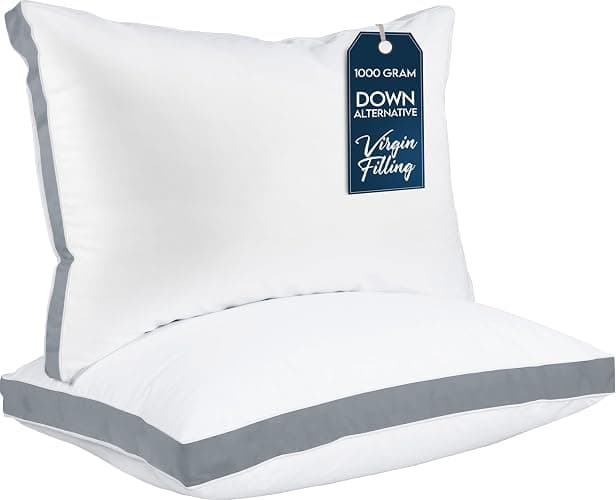 Utopia Bedding Bed Pillows for Sleeping Queen Size (Grey), Set of 2, Cooling Hotel Quality, Gusseted Pillow for Back, Stomach or Side Sleepers - Image 1