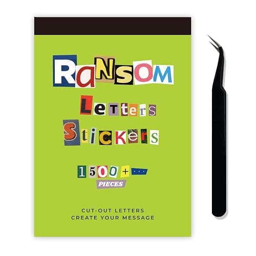 1500Pcs Alphabet Letter Stickers-Ransom Note Style Sticker Book for Scrapbook, Journaling, Water Bottle, Laptop, DIY Crafts | Vintage Collage & Junk Journal Supplies | Notebook, Classroom Decor - Image 1