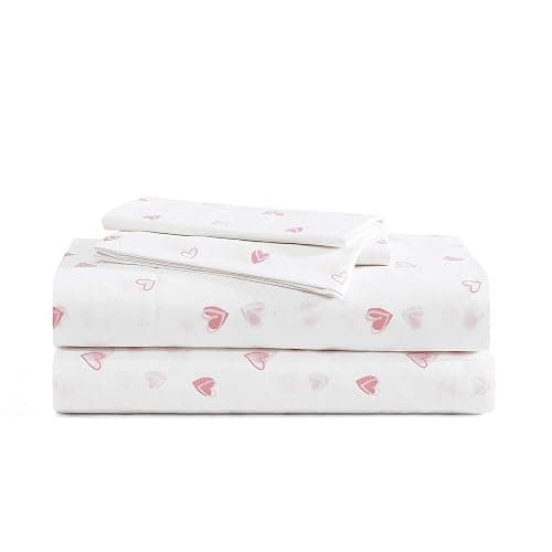 Poppy & Fritz - Twin Sheets, Luxurious Cotton Percale Bedding Set, Crisp & Cool, Super Soft Bed Essentials (Sweet Heart Pink, Twin) - Image 1