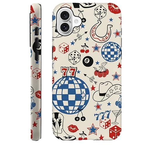 Case Compatible with iPhone 16,Hybrid 2-Layer Hard Shell,Shockproof Soft for Girl Women,Classic Western Cowboy Boots Retro - Image 1