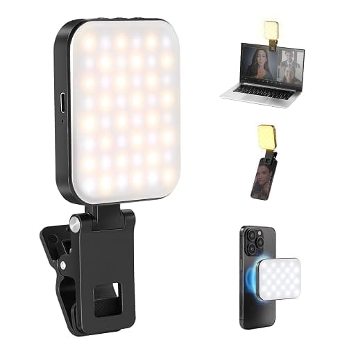 NEEWER BASICS Magnetic Selfie Light Compatible with MagSafe iPhone 16 15 Pro Max, Clip on Video Conference Lighting Fill Light for Computer Laptop Zoom Calls Live Streaming Outdoor Recording, BL48B - Image 1