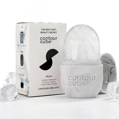 Contour Cube Original - Ice Roller for Sculpting & De-Puffing - Face Ice Roller & Massager with BPA-Free Silicone - Ice Mold for Face - Skin Care Tools for Daily Skincare (180ml) - Marble - Image 1
