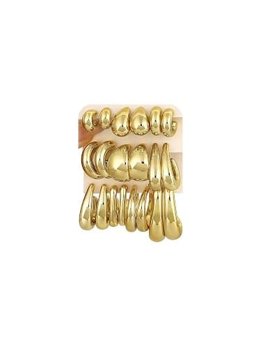 10 Pairs Chunky Gold Earrings for Women, Hypoallergenic Statement Hoops Earring for Multipack, Trendy Gold Chunky Hoop Earrings Jewelry for Gift - Image 1