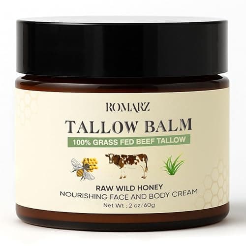ROMARZ Beef Tallow for Skin,Organic Whipped Tallow and Honey Balm,Tallow Face Moisturizer,Carefully Crafted All-Natural Moisturizer,Leaves Skin Soft and Smooth,Nourishes and Soothes Dry Skin(2 Oz,1PC) - 2 Ounce (Pack of 1) - 1 - Image 1
