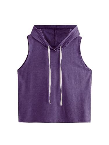 SweatyRocks Women's Workout Tank Tops Sleeveless Running Athletic Hoodie Sports Gym Exercise Tops Dance Clothes - Image 1