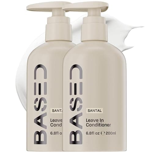 BASED Leave-In Conditioner, Instant Frizz Control, Hydrates & Nourishes Hair, Premium Leave-In Conditioner for Men, Healthier-Looking Frizz-Free Hair in Minutes (6.8 Fl Oz Pack of 2) - Image 1