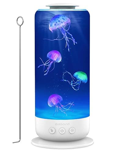 Jellyfish Lamp Quiet Calming Night Light for Bedroom Decor Gift(White) | 7 Color Changing LED Lights | 8H Auto-Off Timer - Image 1