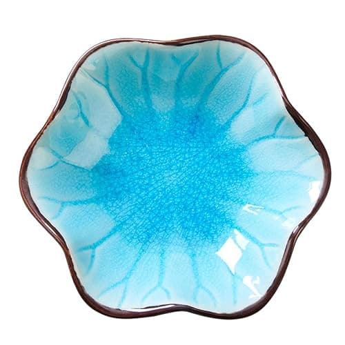 JAMEND CLXP Ice Cracking Leaf Jewelry Dish, Decorative Ring Holder Small Trinket Tray Bowl, Gifts for Daughter Mom Friends, Lake Blue. - Image 1