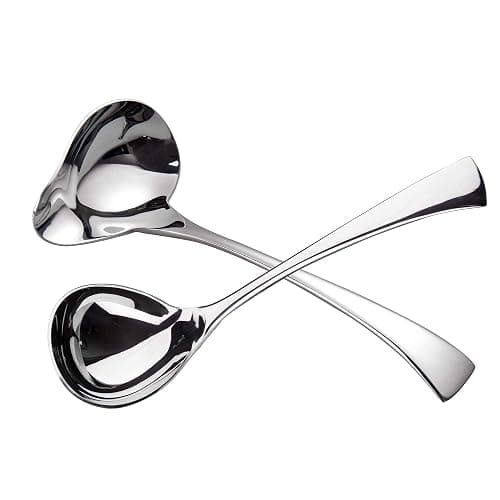 IMEEA Gravy Spoon Mini Gravy Ladle Drizzle Spoon 18/10 Stainless Steel Small Ladle for Sauce Serving, Set of 2 - Image 1