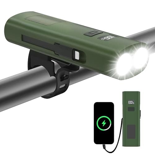 Sanario Bike Lights Front LED Torch, 1000LM Super Bright & 22 Hrs Rechargeable Lightweight - Bicycle Lights IPX4 Waterproof 6 Modes Road Mountain Cycling Fishing Woking at Night (Green) - Image 1
