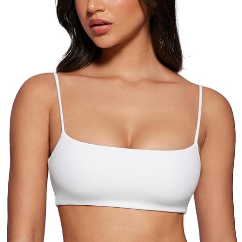 INGIA Womens Square Neck Sports Bra Workout Bra | Spaghetti Strap, Padded, Cami,Yoga, Wireless, Square Back, Crop Top, for Women - Image 1