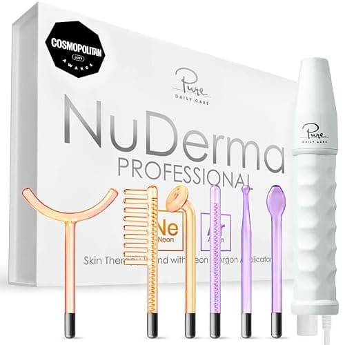 NuDerma Professional Skin Therapy Wand - Portable Skin Therapy Machine with 6 Neon & Argon Wands – Boost Your Skin – Clear Firm & Tighten - Image 1