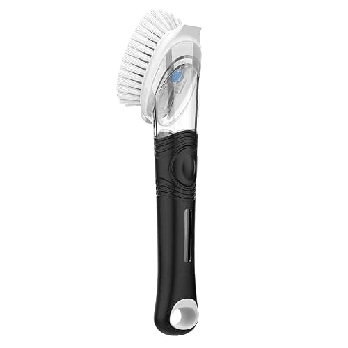 MR.SIGA Soap Dispensing Dish Brush, Kitchen Brush for Pot Pan Sink Cleaning, Black - Image 1
