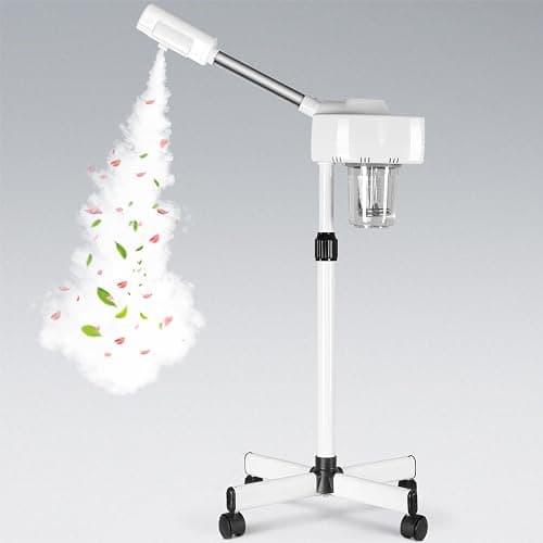 Nova Microdermabrasion Professional Facial Steamer On Wheels Ionic Ozone with Hot Mist Function Stand Facial Steamer for Personal Home Salon Spa Skin Cleaning - Image 1