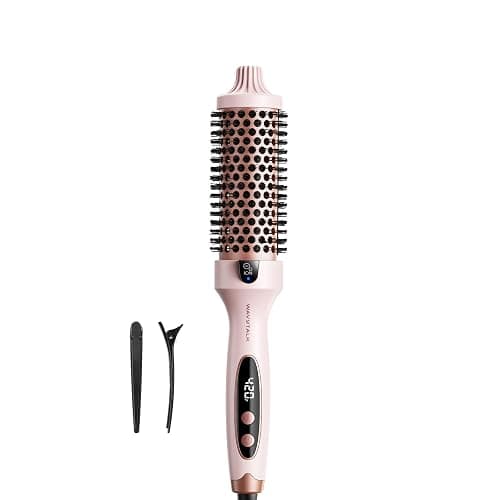 Wavytalk Thermal Brush, Blowout Boost 1.5 inch Curling Brush, Heated Round Brush for Blowout Look, Dual Voltage, Tourmaline Ceramic, Negative Ion Technology, 5 Temperature Settings, Pink - Image 1