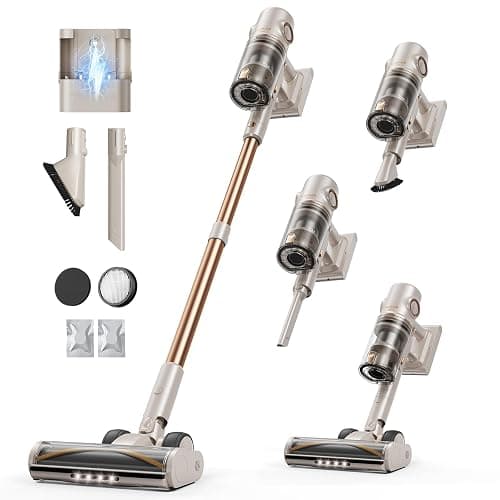 Cordless Vacuum Cleaner,80Mins/50kpa/600W Vacuum Cleaners for Home,Stick Vacuums with Self-Standing,Touch Screen,LED Headlights, Anti-Tangle,Rechargeable,Lightweight,for Carpet,Hard Floor, Pet Hair - Image 1