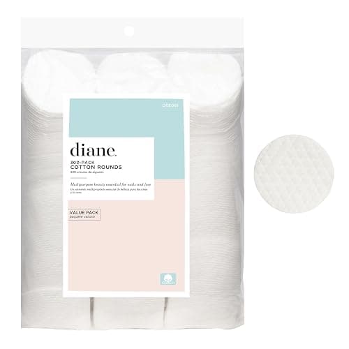 Diane Multi-Layer Cotton Rounds, 300 Count Bulk Pack, 100% Pure Cotton, Premium, Hypoallergenic, Biodegradable, Strong and Durable Makeup and Nail Polish Removal Wipes - Image 1